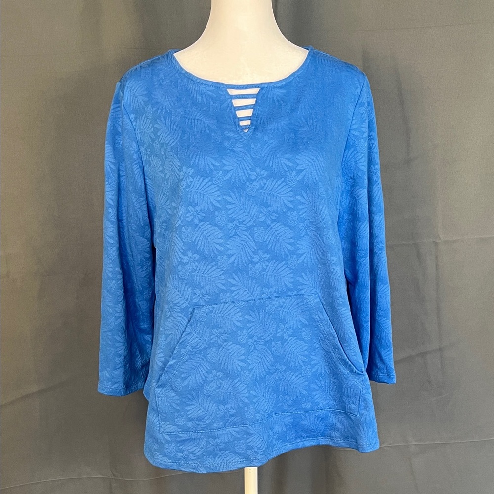 Elegant Blue Long Sleeve Top